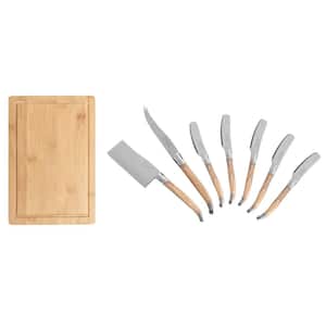 French Home Connoisseur 8-Piece Laguiole Cheese Knife, Spreader and Board Set