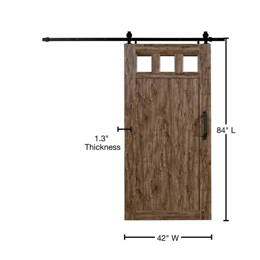 Millbrooke Weathered Grey PVC Barn Door with Acrylic Window