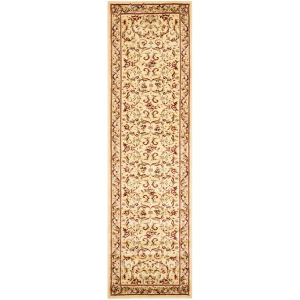 SAFAVIEH Lyndhurst Ivory 2 ft. x 8 ft. Floral Border Runner Rug