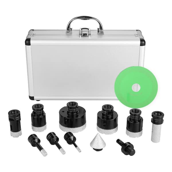 Diamond Core Drill Bit Set, Power Tool, 8-Pieces Diamond Hole Saw Kit, with Finger Milling Bit Cone Bit Saw Blade