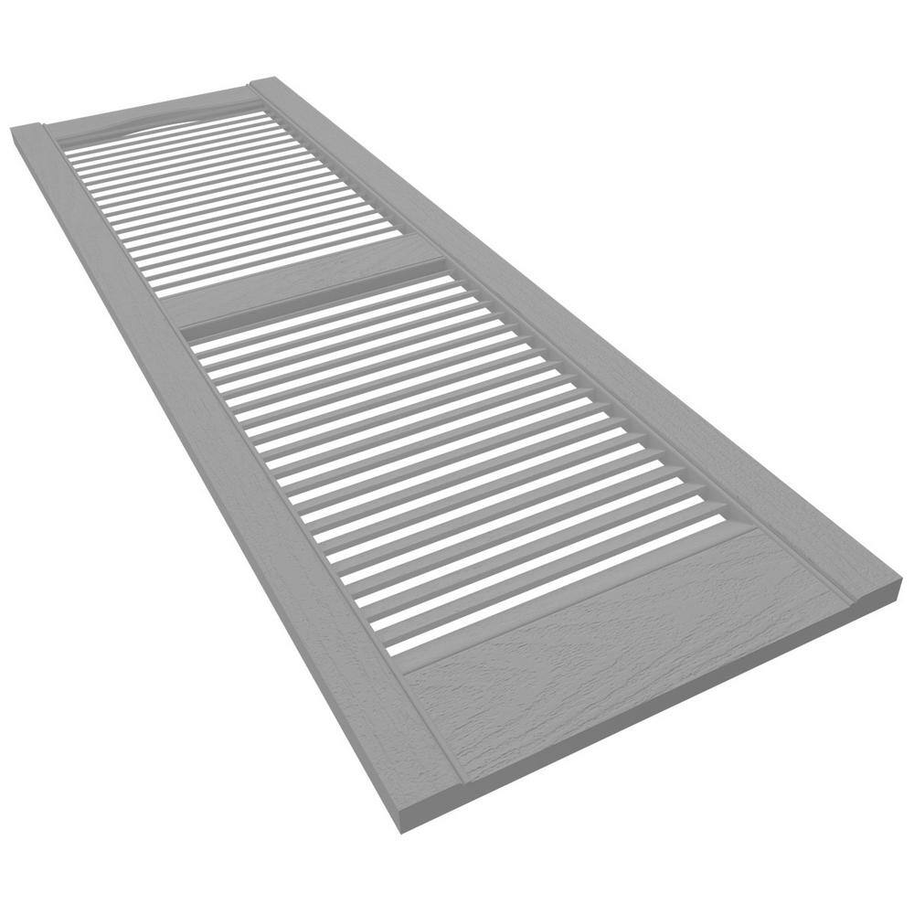 43" Beige Vinyl Louvered Decorative Shutters Pair
