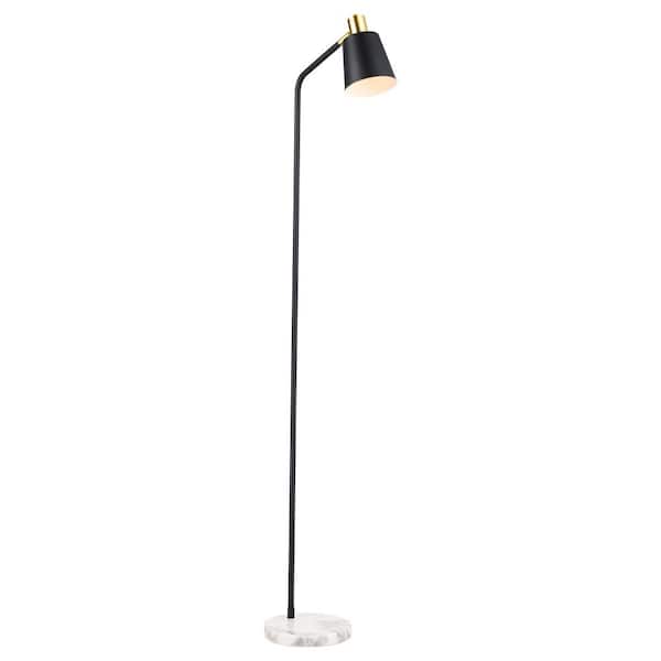 Bel Air Lighting Cedar 62.6 in. Black Floor Lamp with Marble Base RTL-9089  BK - The Home Depot