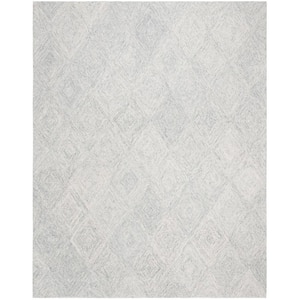 Abstract Silver 8 ft. x 10 ft. Geometric Area Rug