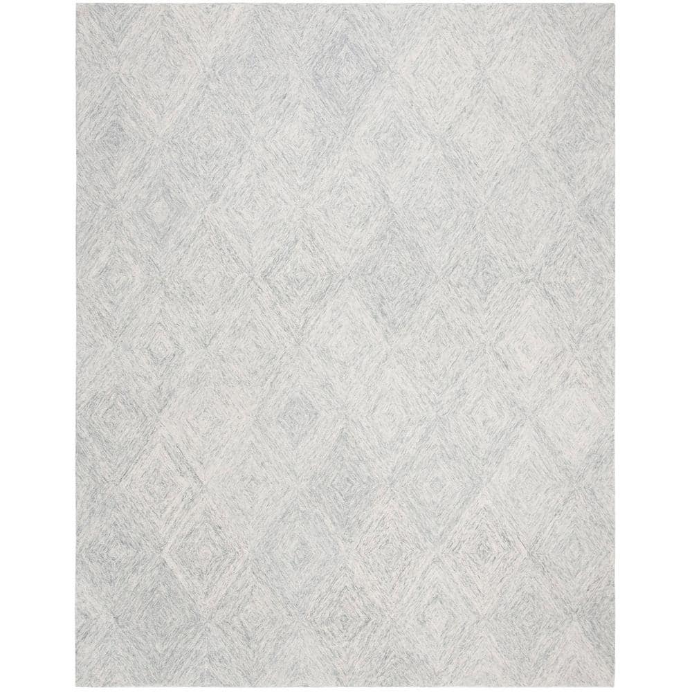 Gray Abstract Handmade Tufted Wool 9' x 12' Area Rug
