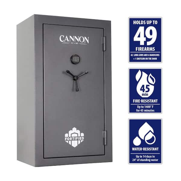 Cannon Fortified 49-Gun (42+6) 60 Minutes Fire Rated Gun Safe FD5934 Dark Grey Pebble