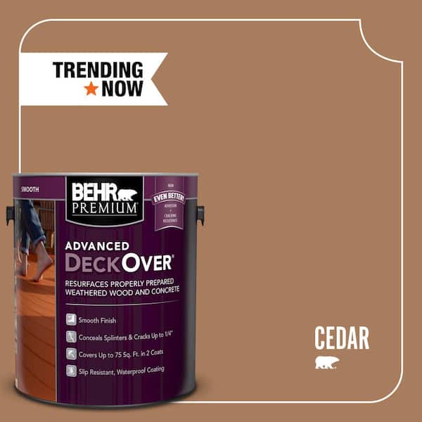 BEHR Premium Advanced DeckOver 1 gal. #SC-146 Cedar Smooth Solid Color Exterior Wood and Concrete Coating