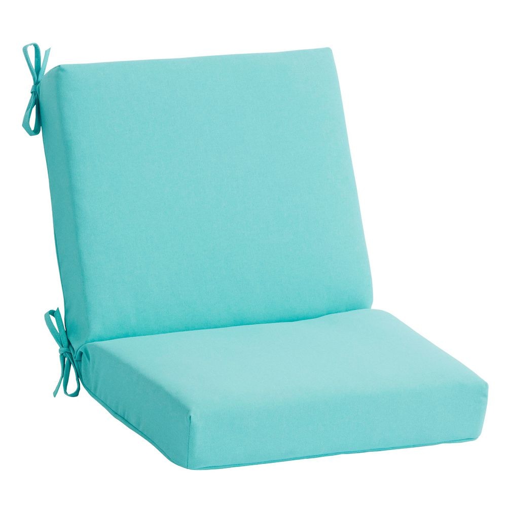 20 in. x 36 in. Deluxe Universal Outdoor Mid Back Dining Chair Cushion in Seaglass Teal (2-Pack) price history on PriceWatchPro