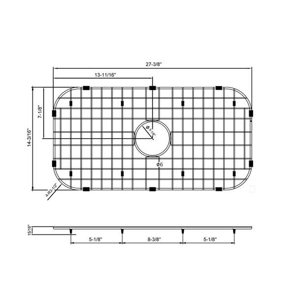 CHESHIRE 27.4 in. Stainless Steel Bottom Grid for Kitchen Sinks