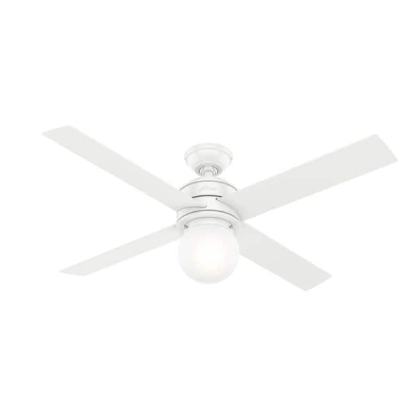 Hunter Hepburn 52 in. LED Indoor Matte White Ceiling Fan with Light