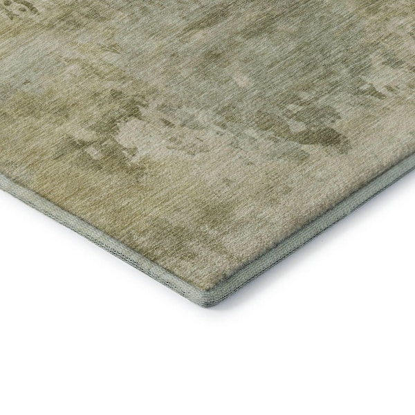 Mayfield Premium Machine Washable Abstract AMF2073 Sage 2 ft. x 3 ft. Accent Rug