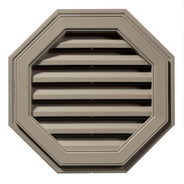 Builders Edge 22 in. x 22 in. Octagon Brown/Tan Plastic Weather Resistant Gable Louver Vent