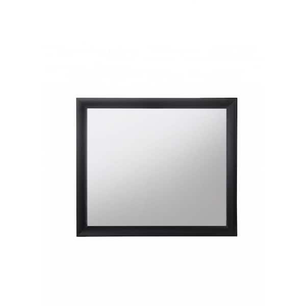HomeRoots 39 in. W x 35 in. H Wood Black Dresser Mirror