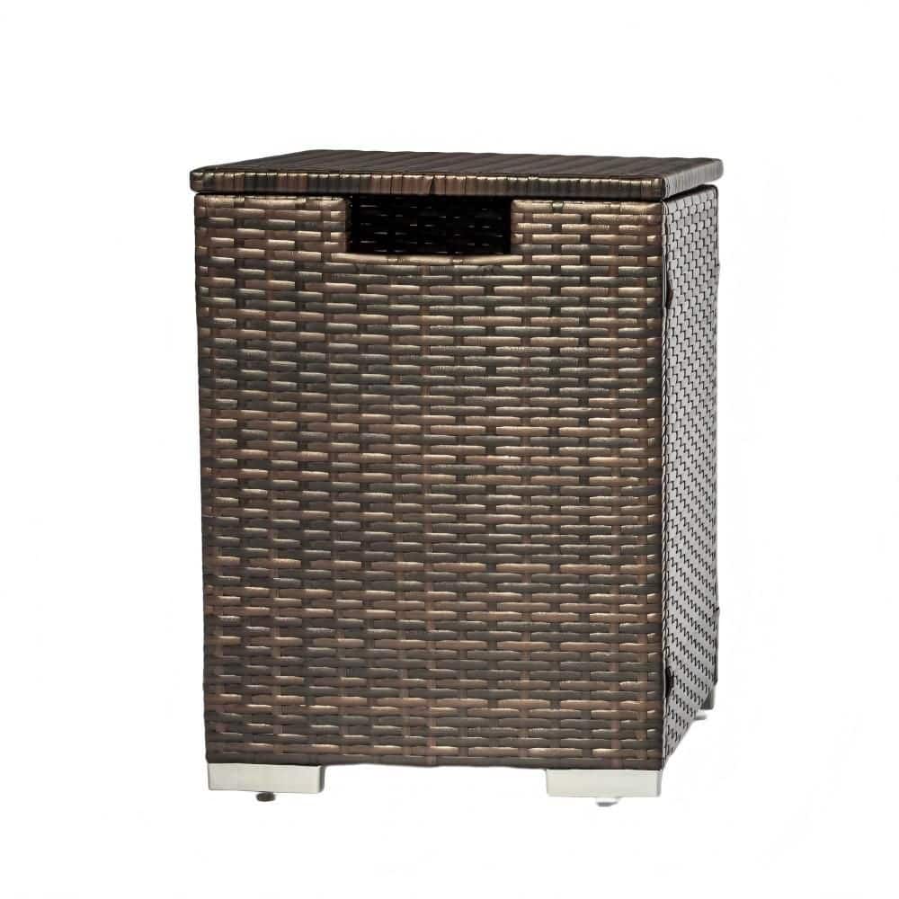 16 in. Rattan Propane Tank Cover, Outdoor Vented Wicker Gas Bottle Concealer for Patio/Deck/Backyard Storage, Brown price history on PriceWatchPro
