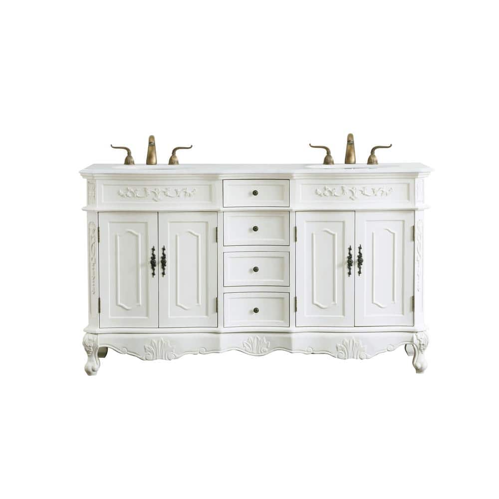 Simply Living 60 in. W x 21 in. D x 36 in. H Double Sink Bath Vanity in Ant