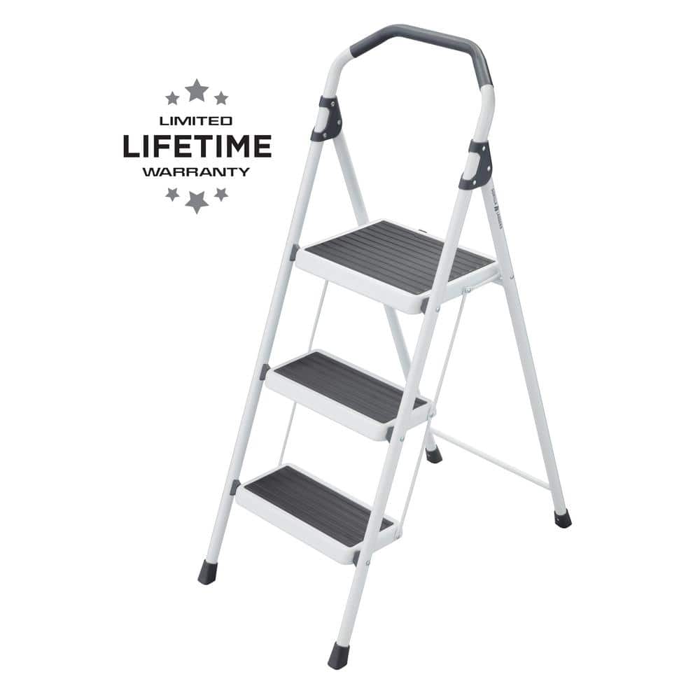 Details about   Gorilla Ladders Non-slip 3-Step Steel Lightweight Step Stool Ladder 330 Lbs 