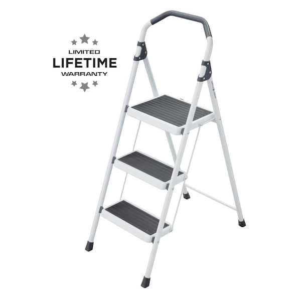 3-Step Steel Lightweight Step Stool Ladder 225 lbs. Load Capacity Type II Duty Rating (9ft. Reach Height)