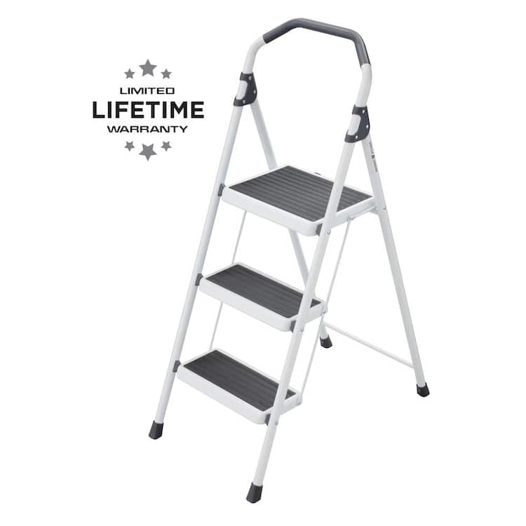 Gorilla Ladders 3-step Steel Lightweight Step Stool Ladder 225 Lbs 