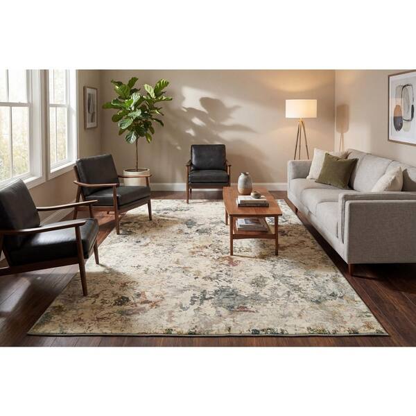 Couture Grey/Blue 9 ft. 2 in. x 12 ft. 10 in. Shrink Polyester Contemporary Indoor Area Rug