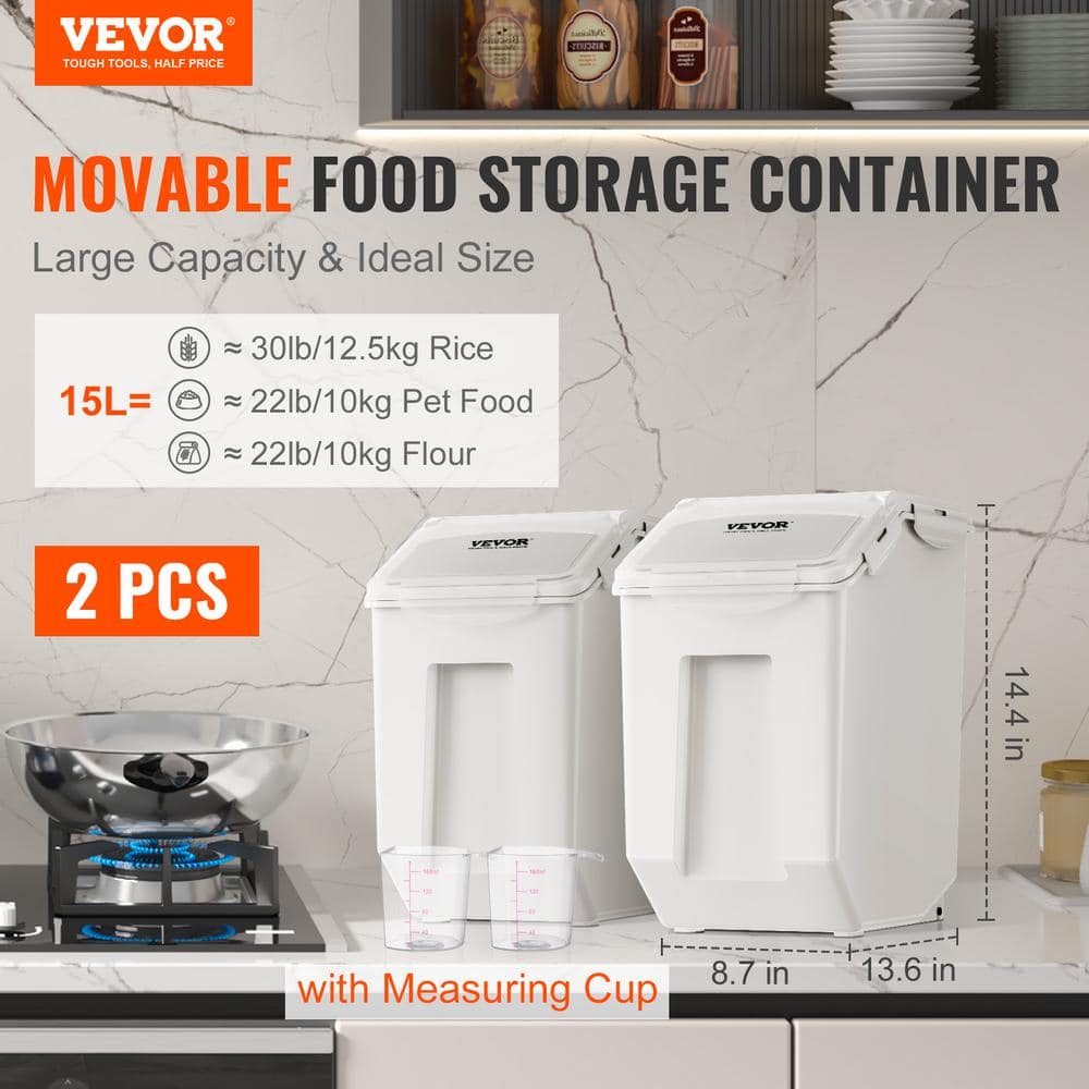 White BPA-Free Rectangular Plastic Food Storage Containers Set
