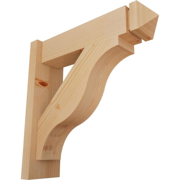 Ekena Millwork 6 in. x 20 in. x 20 in. Douglas Fir Fuston Arts and Crafts Smooth Outlooker