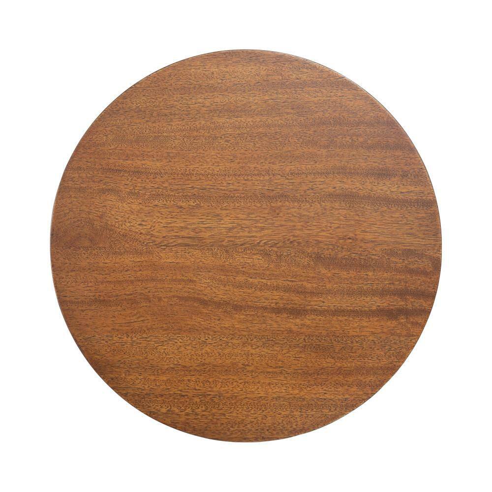 Foxford 16 in. Walnut Brown Round Wood Veneer/MDF End Table - thumbnail 3