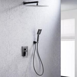 Single Handle 4 -Spray Shower Faucet 2.5 GPM with Pressure Balance Anti Scald in. Black