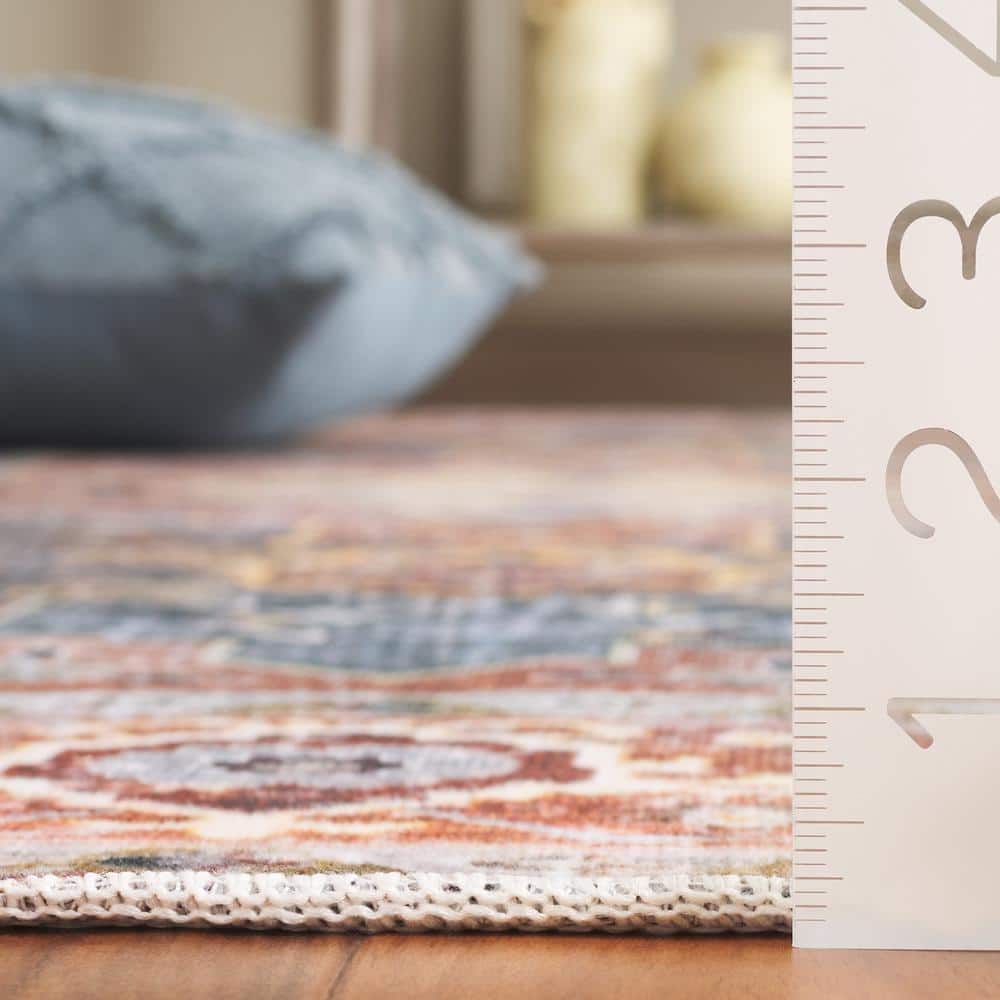 Arizona Rust and Blue Green 8' x 10' Synthetic Area Rug