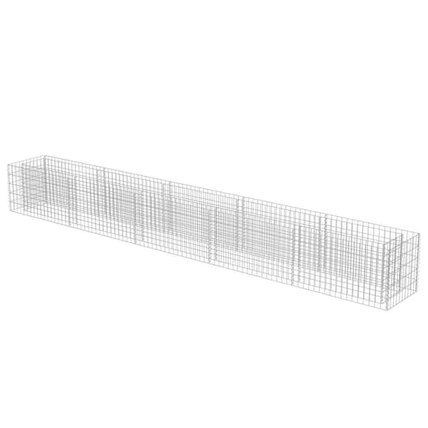 TIRAMISUBEST 177.2 in. x 19.7 in. x 19.7 in. Silver Galvanized Steel Garden Gabion Raised Bed Planter Boxes
