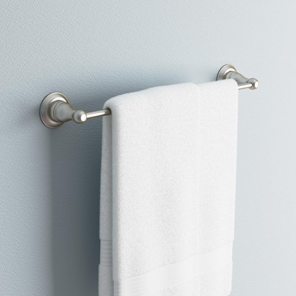 Porter 18 in. Wall Mount Towel Bar Bath Hardware Accessory in Brushed Nickel