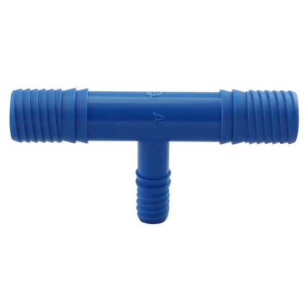 Apollo 3/4 in. x 3/4 in. Barb Insert Blue Twister Polypropylene x 3/8 in. Funny Pipe Reducing Tee Fitting