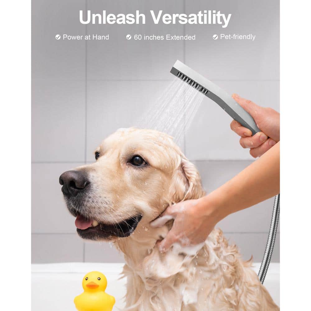 Nickel Dual Rain Shower System with Handheld and Body Jets