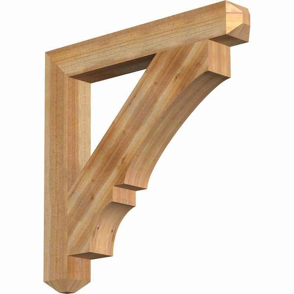 Ekena Millwork 4 in. x 30 in. x 30 in. Western Red Cedar Balboa Craftsman Rough Sawn Bracket