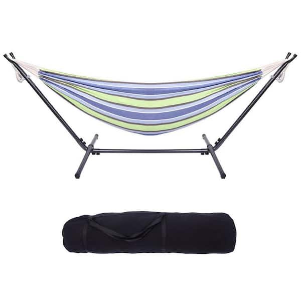 Unbranded 8.5 ft. Outdoor Polyester Striped Hammock with Stand, Color