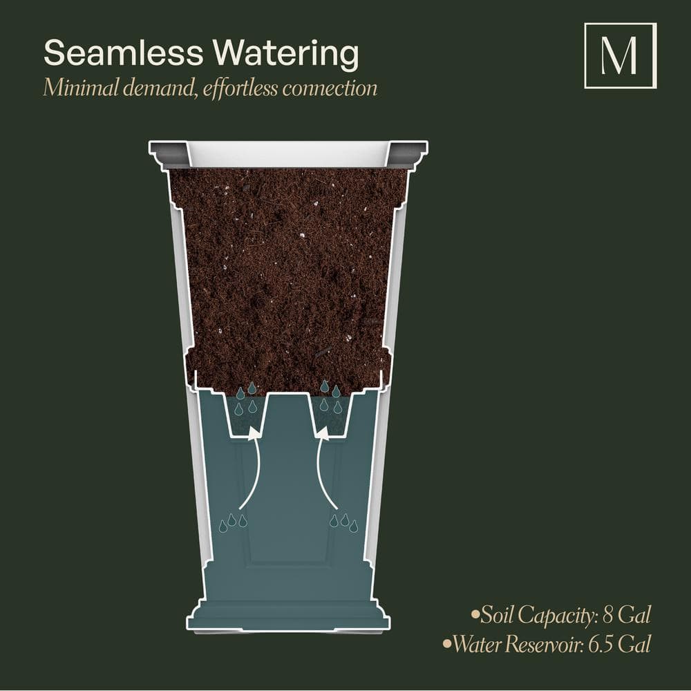 Fairfield Black Polyethylene Tall Self-Watering Planter Set