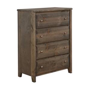 17.5 in. Brown 4-Drawer Chest of Drawers