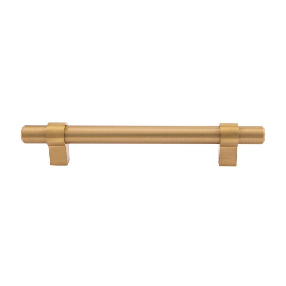 Emery Satin Gold Cylindrical Cabinet Bar Pulls, 5-Pack