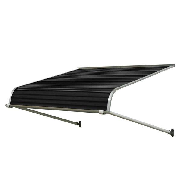 NuImage Awnings 7 ft. 1100 Series Door Canopy Aluminum Fixed Awning (12 in. H x 24 in. D) in Black