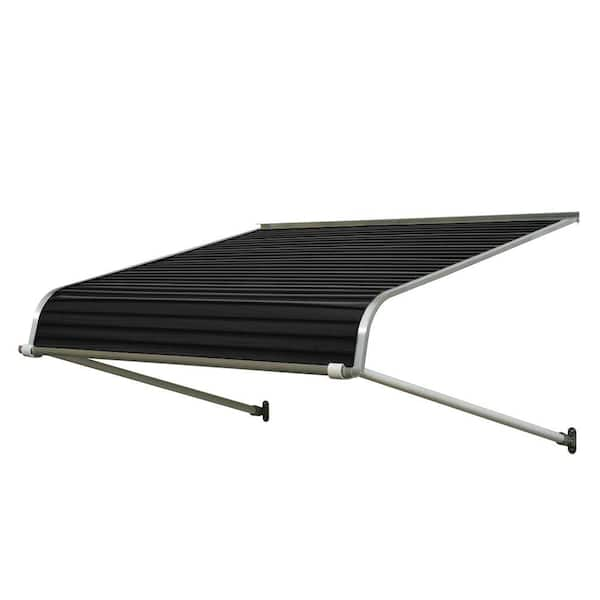 NuImage Awnings 7 ft. 1100 Series Door Canopy Aluminum Fixed Awning (12 in. H x 42 in. D) in Black