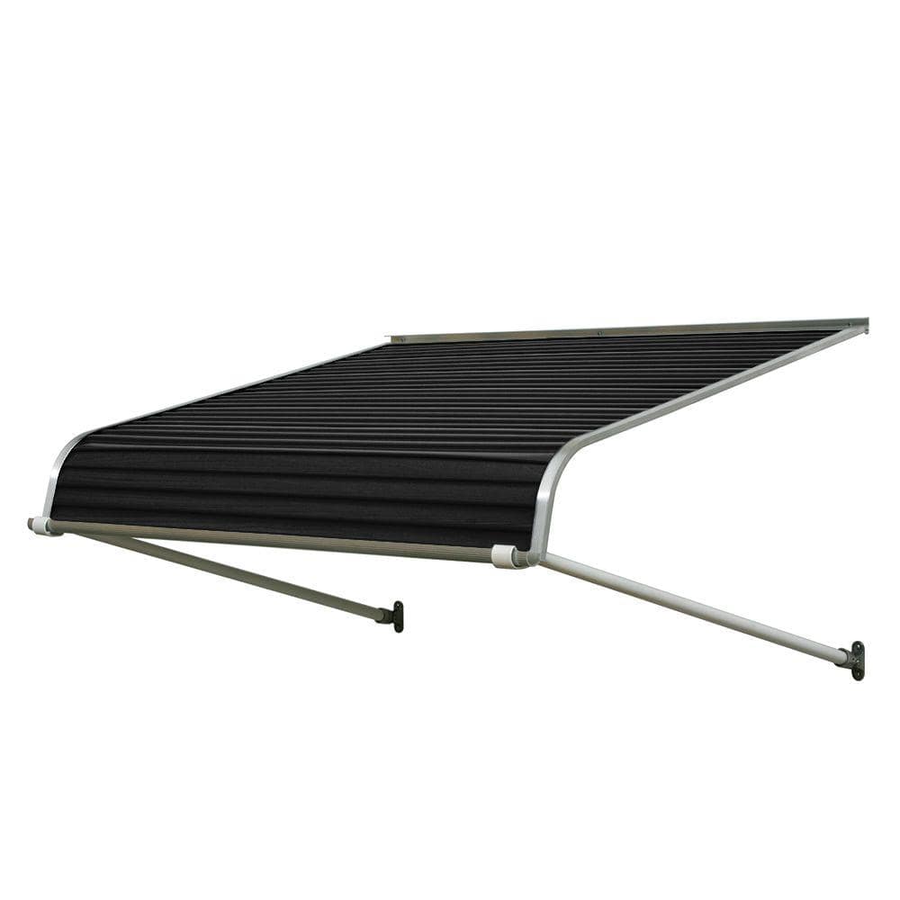 NuImage Awnings 5 ft. 1100 Series Door Canopy Aluminum Fixed Awning (12 in.  H x 42 in. D) in Black K110706090 - The Home Depot