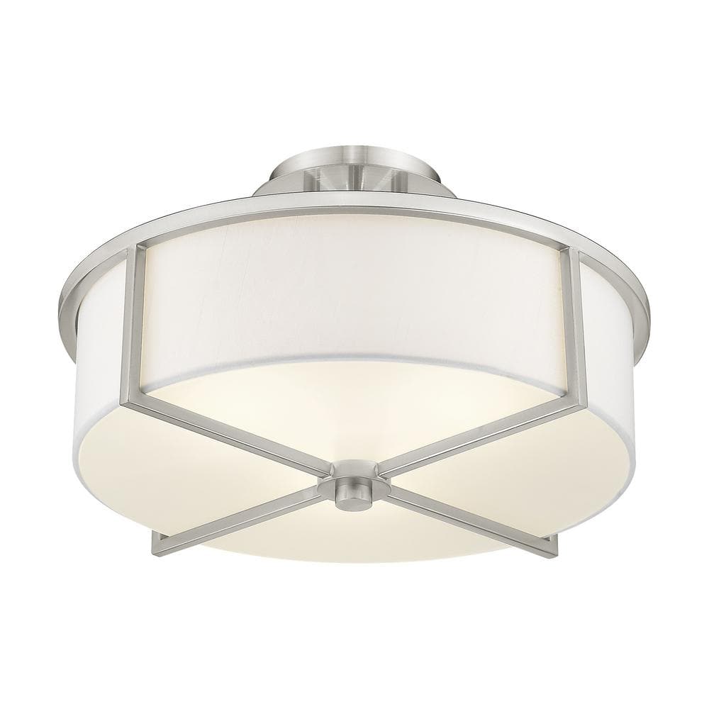Wesley Brushed Nickel 3-Light Drum Ceiling Mount