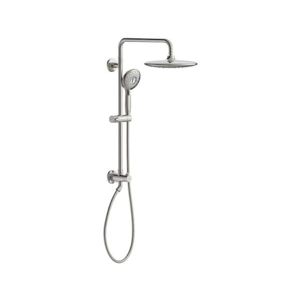 Spectra Versa 4-Spray Round 24 in. Wall Bar Shower Kit with Hand Shower 1.8 GPM in Brushed Nickel