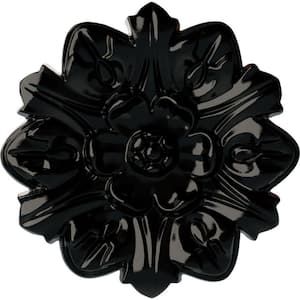 7-5/8 in. x 1 in. Emery Leaf Urethane Ceiling Medallion, Black Pearl