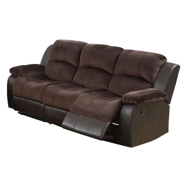 Suede leather reclining online sofa