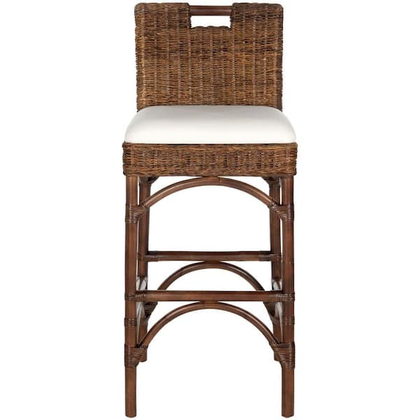 SAFAVIEH Fremont 29.92 in. Brown Cushioned Bar Stool FOX6532C - The ...