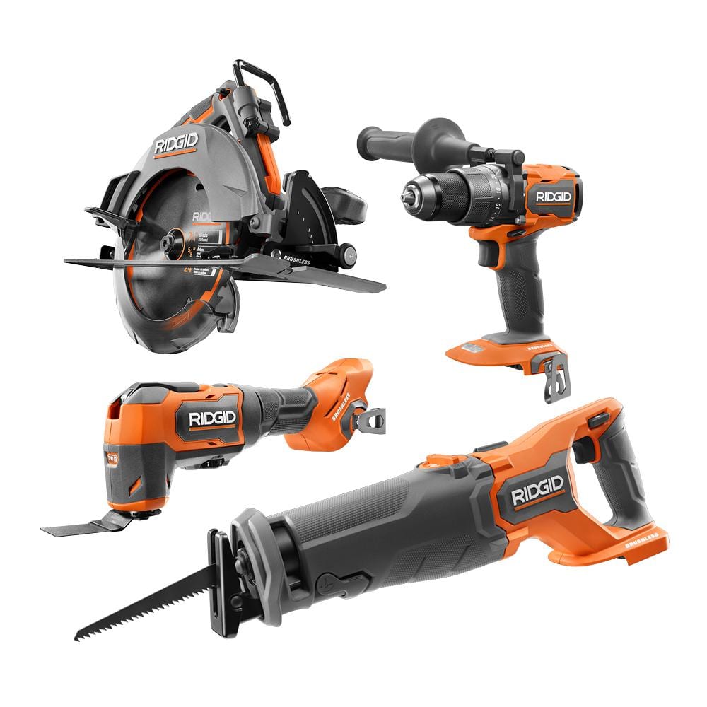 RIDGID 18V Brushless Cordless 3-Tool Combo Kit (Tools Only) with Brushless Cordless 1/2 in. Hammer Drill/Driver -  R9216486115