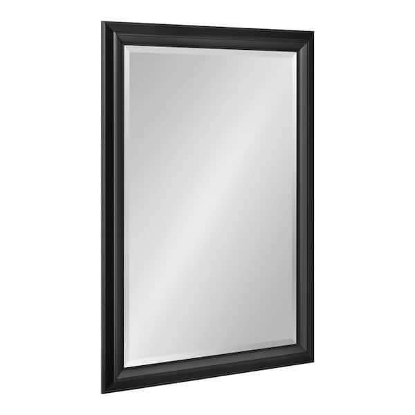Kate and Laurel Whitley 23.97 in. W x 33.97 in. H Black Rectangle Transitional Framed Decorative Wall Mirror