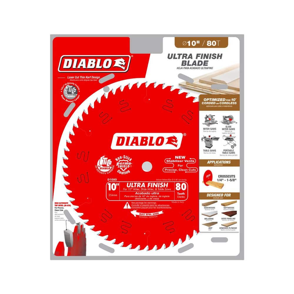 DIABLO 10in x 80 Tooth Ultra Finish Saw Blade for Wood - Image 4