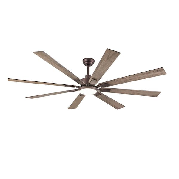 MOKSILED 72 in. Indoor/Outdoor Bronze DC Motor Ceiling Fan with Dual-Finish Blades and Adjustable White LED and Remote Included