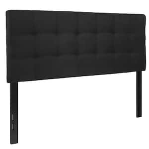 Black Bedford Tufted Upholstered Headboard for Full Size Bed, Adjustable Height Contemporary Fabric Tufted Headboard