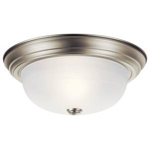 Kichler Antique Pewter And Matte White Acrlic 3 Light Fluorescent Ceiling 